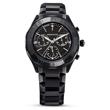워치, 39mm, 스위스 메이드, 메탈 브레이슬릿, 블랙, 블랙 피니시 - Swarovski, 5641393