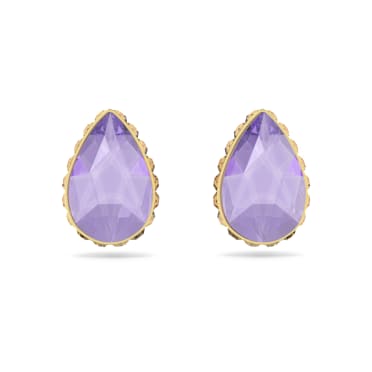 Chroma stud earrings, Drop cut, Multicoloured, Gold-tone plated - Swarovski, 5641405