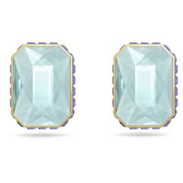 Orbita stud earrings, Octagon cut, Multicoloured, Gold-tone plated - Swarovski, 5641406