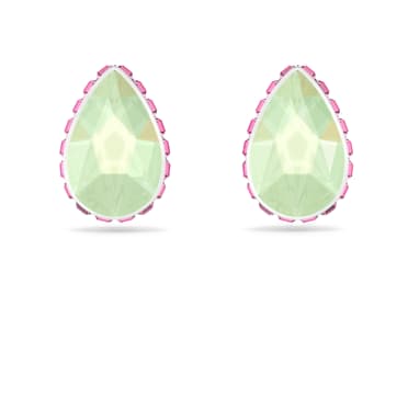 Chroma stud earrings, Drop cut, Multicolored, Rhodium plated - Swarovski, 5641407