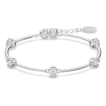 Bracelete Constella, Lapidação redonda, Branca, Lacado a ródio - Swarovski, 5641680