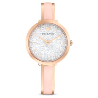 Relógio Crystalline Delight, Fabrico suíço, Pulseira de metal, Rosa, Acabamento em rosa dourado - Swarovski, 5642221