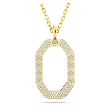 Dextera Kolye, Sekizgen şekil, Orta, Beyaz, Altın rengi kaplama - Swarovski, 5642387
