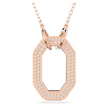 Dextera Anhänger, Achteckform, Weiß, Roségold-Legierungsschicht - Swarovski, 5642389