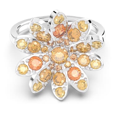 Δαχτυλίδι Eternal Flower, Λουλούδι, Πολύχρωμο, Επιμετάλλωση ροδίου - Swarovski, 5642859