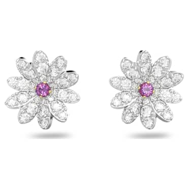 Pendientes de botón Eternal Flower, Flor, Rosas, Combinación de acabados metálicos - Swarovski, 5642873