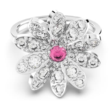 Eternal Flower gyűrű, Virág, Rózsaszín, Kevertfém-felület - Swarovski, 5642891
