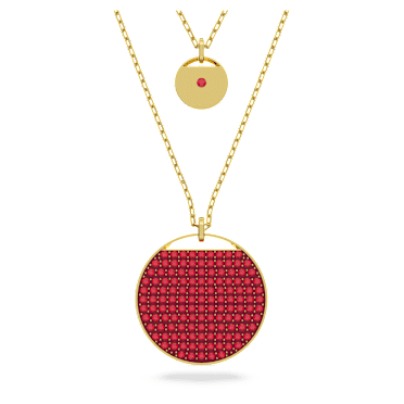 Ginger layered pendant, Red, Gold-tone plated - Swarovski, 5642940