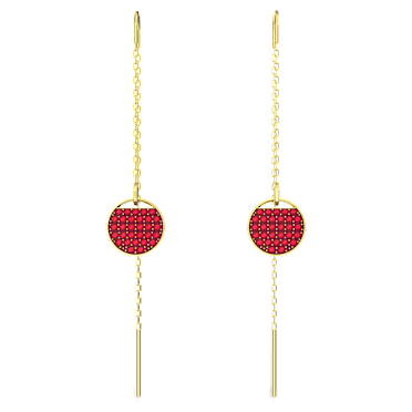 Pendants d'oreilles Sublima, Longues, Rouges, Placage de ton or - Swarovski, 5642945