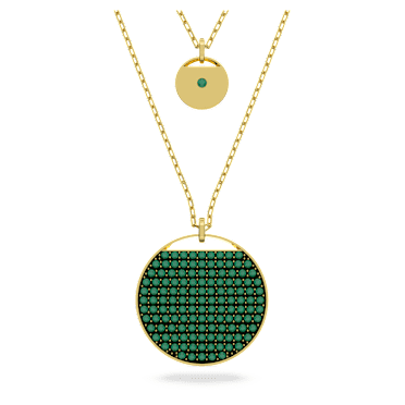 Ginger layered pendant, Green, Gold-tone plated - Swarovski, 5642947