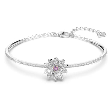 Eternal Flower bangle, Flower, Pink, Mixed metal finish - Swarovski, 5643046