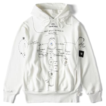 Felpa con cappuccio ADVISORY BOARD CRYSTALS, Gray Objects Displaced by Refraction, Bianca - Swarovski, 5644722