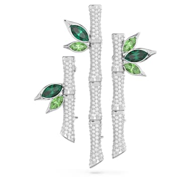 Dellium 胸针, 竹子, 绿色, 镀铑 - Swarovski, 5645368