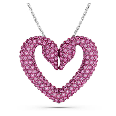 Sublima pendant, Heart, Large, Purple, Rhodium plated - Swarovski, 5646571
