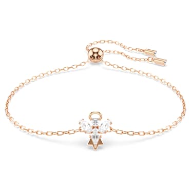 Magic Bileklik, Melek, Beyaz, 18k pembe altın rengi yüzey - Swarovski, 5646740