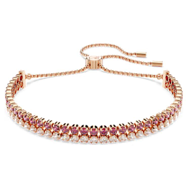สร้อยข้อมือ Matrix, แดง, เคลือบโทนสีโรสโกลด์ - Swarovski, 5646866