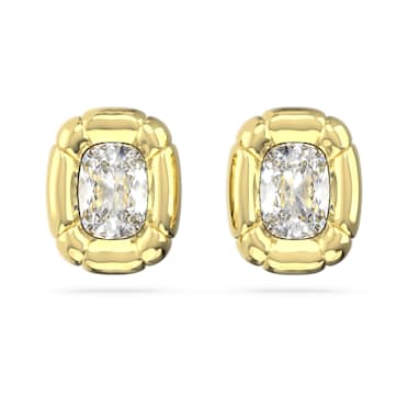 Dulcis clip earrings, Cushion cut, Gold tone, Gold-tone plated - Swarovski, 5647228