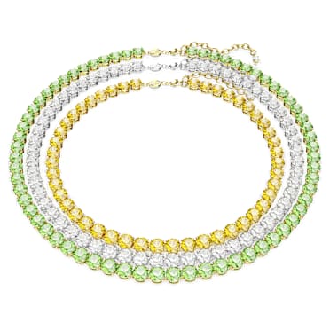 Matrix Tennis 네크리스, 3개 세트, 라운드 컷, 멀티컬러, 믹스 메탈 피니시 - Swarovski, 5647443