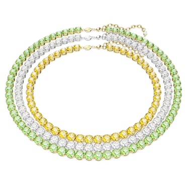 Matrix Tennis necklace, Set (3), Round cut, Multicoloured, Mixed metal finish - Swarovski, 5647443