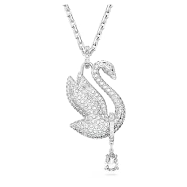 Verižica Swarovski Iconic Swan, Labod, Dolga, Bela, Prevleka iz rodija - Swarovski, 5647546