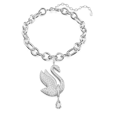 Naszyjnik typu choker Swarovski Iconic Swan, Swan, Biały, Powłoka z rodu - Swarovski, 5647554