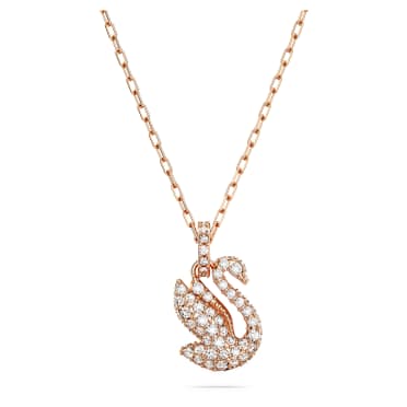 Swan 鏈墜, 天鵝, 細碼, 白色, 鍍玫瑰金色調 - Swarovski, 5647555