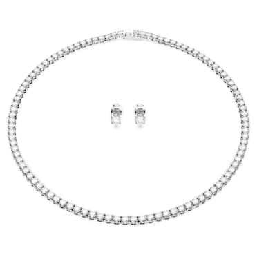 เซ็ต Matrix Tennis, เจียระไนทรงกลม, เขียว, เคลือบโรเดียม - Swarovski, 5647730