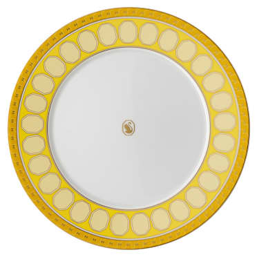 Prato raso Signum, Porcelana, Amarelo - Swarovski, 5648479