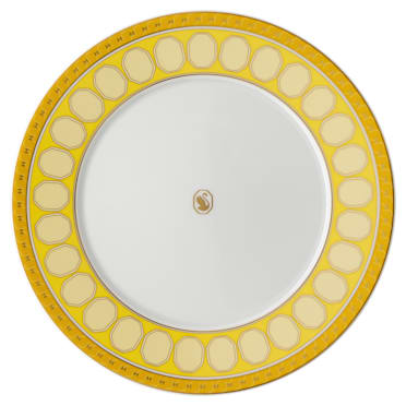 Signum dinner plate, Porcelain, Yellow - Swarovski, 5648479