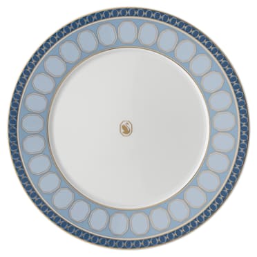 Mělký talíř Signum, Porcelán, Modrý - Swarovski, 5648483