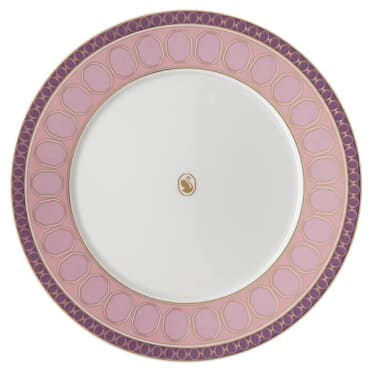 Signum dinner plate, Porcelain, Pink - Swarovski, 5648488