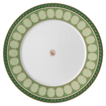 Assiette plate Signum, Porcelaine, Verte - Swarovski, 5648502