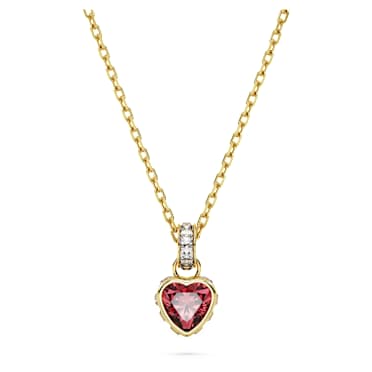 Chroma จี้สร้อยคอ, หัวใจ, แดง, ตกแต่งผิวด้วยทองคำ 18K - Swarovski, 5648750