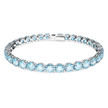 Matrix Tennis Bileklik, Yuvarlak kesim, Mavi, Rodyum kaplama - Swarovski, 5648927