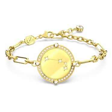 Zodiac สร้อยข้อมือ, ราศีเมษ, โทนสีทอง, เคลือบโทนสีทอง - Swarovski, 5649064
