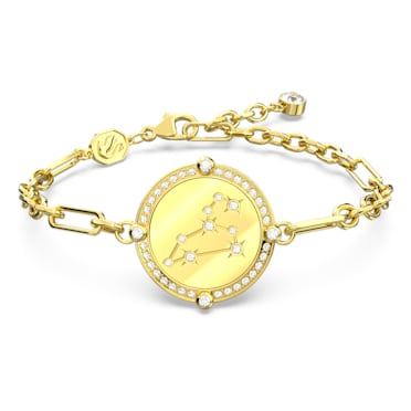 Zodiac armband, Leeuw, Goudkleurig, Goudkleurige toplaag - Swarovski, 5649068