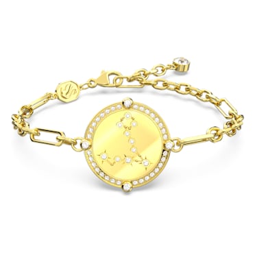 Zodiac armband, Vissen, Goudkleurig, Goudkleurige toplaag - Swarovski, 5649071