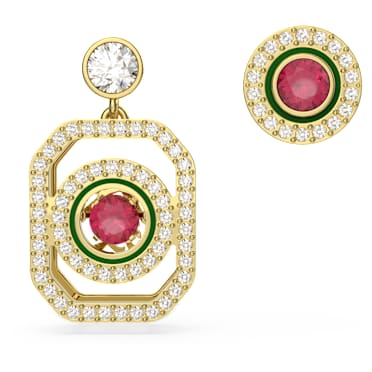Pendientes Alea, Diseño asimétrico, Multicolores, Baño tono oro - Swarovski, 5649788