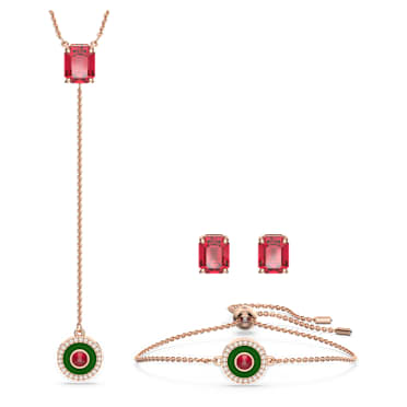 Alea 세트, 멀티컬러, 로즈골드 톤 플래팅 - Swarovski, 5649791