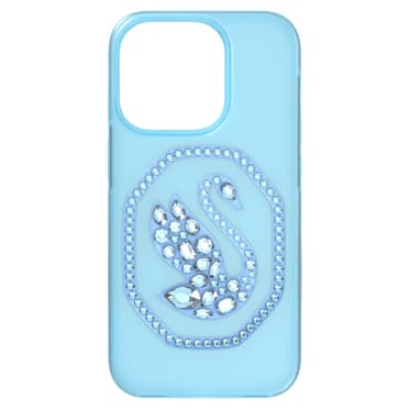 スマートフォンケース, スワン, iPhone® 14 Pro, ブルー - Swarovski, 5649832