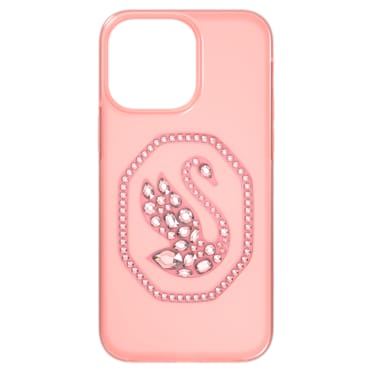 Smartphone case, Swan, iPhone® 14 Pro Max, Pale pink - Swarovski, 5649848