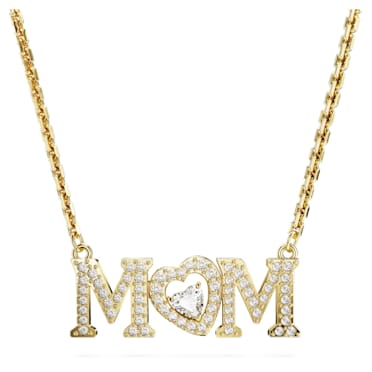 Mother’s Day necklace, Heart, White, Gold-tone plated - Swarovski, 5649933