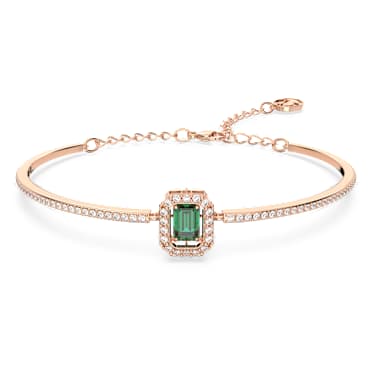 Una Armreif, Oktagon-Schliff, Pavé, Grün, Roségold-Legierungsschicht - Swarovski, 5650071