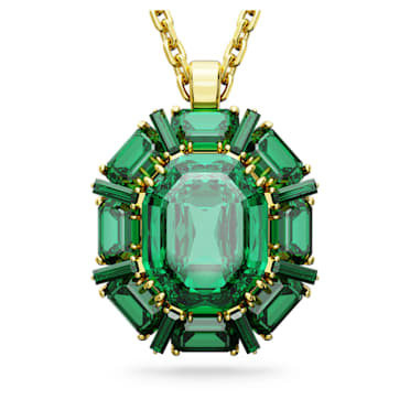 Millenia pendant, Mixed cuts, Green, Gold-tone plated - Swarovski, 5650797