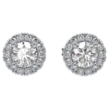 Clous d'oreilles Signature, Diamants créés en laboratoire 0,75 ct tw, Or blanc 14 carats - Swarovski, 5651284
