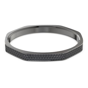 Dextera กำไล, ทรงแปดเหลี่ยม, ดำ, เคลือบรูทีเนียม - Swarovski, 5651340