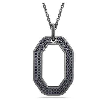 Dextera pendant, Octagon shape, Small, Black, Ruthenium plated - Swarovski, 5651703