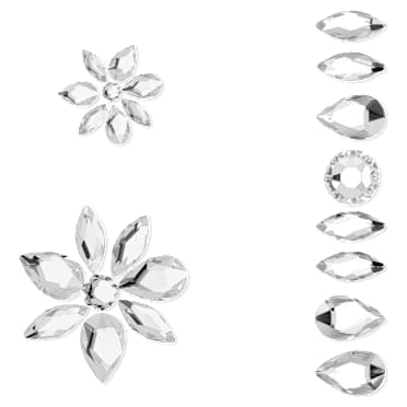 ボディージュエル, セット(3), ミックスカット, フラワー, ホワイト - Swarovski, 5651981