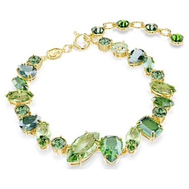 Gema ブレスレット, ミックスカット, グリーン, 18Kゴールドコーティング - Swarovski, 5652822