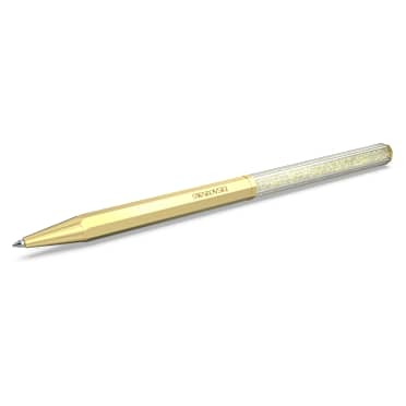 Crystalline ballpoint pen, Octagon shape, Gold tone, Gold-tone plated - Swarovski, 5654060
